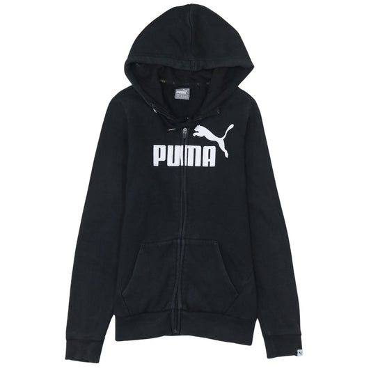 Puma Women's Black Full Zip Hoodie Size 10 Cotton Blend