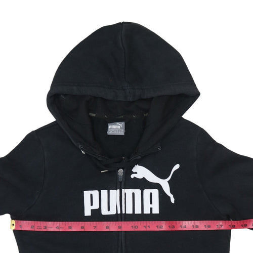 Puma Women's Black Full Zip Hoodie Size 10 Cotton Blend