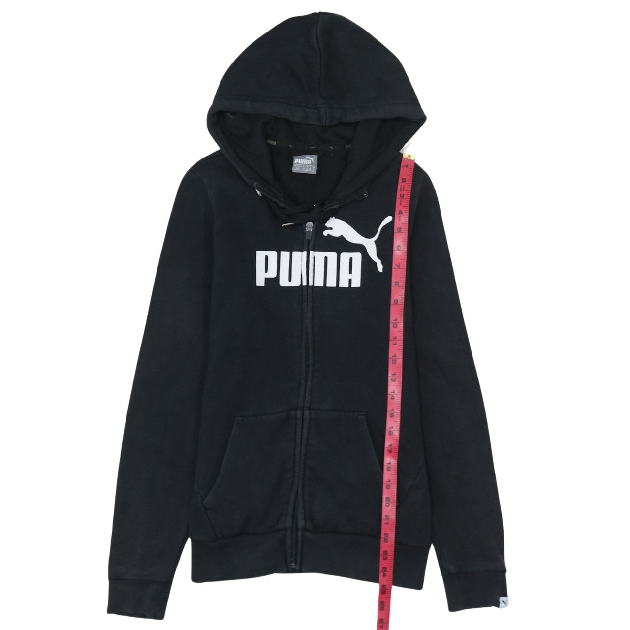 Puma Women's Black Full Zip Hoodie Size 10 Cotton Blend