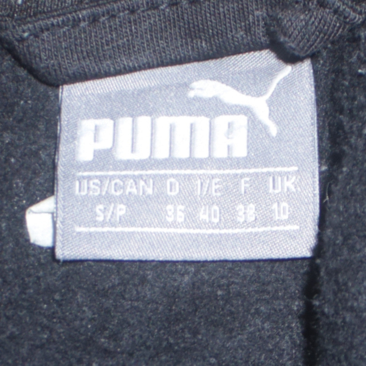 Puma Women's Black Full Zip Hoodie Size 10 Cotton Blend