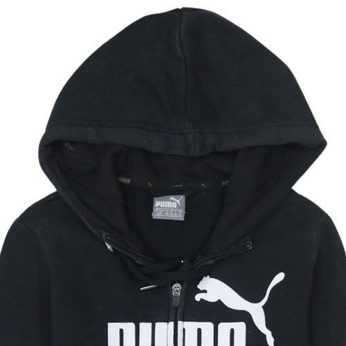 Puma Women's Black Full Zip Hoodie Size 10 Cotton Blend