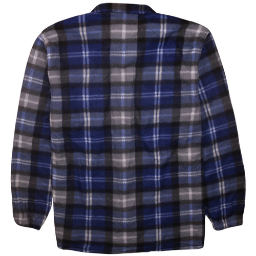 Primo & Secondo Men's Blue Plaid Fleece Zip Shirt Jacket L