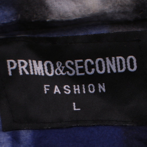 Primo & Secondo Men's Blue Plaid Fleece Zip Shirt Jacket L