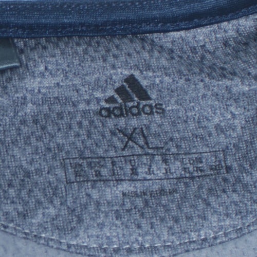 Adidas Men's Grey Full Zip Sports Sweatshirt XL Lightweight
