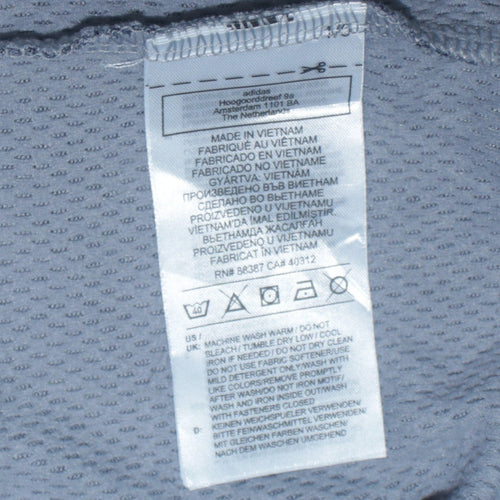 Adidas Men's Grey Full Zip Sports Sweatshirt XL Lightweight