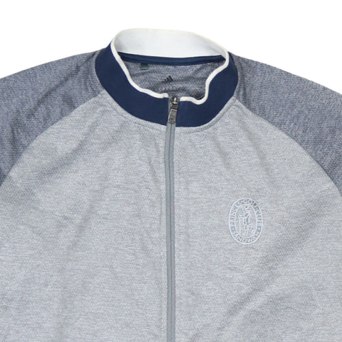 Adidas Men's Grey Full Zip Sports Sweatshirt XL Lightweight