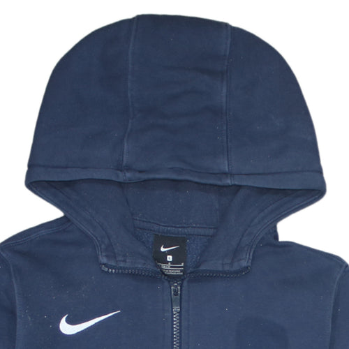 Nike Boys Navy Blue Full Zip Hoodie Size L 147-158cm Cotton Blend
