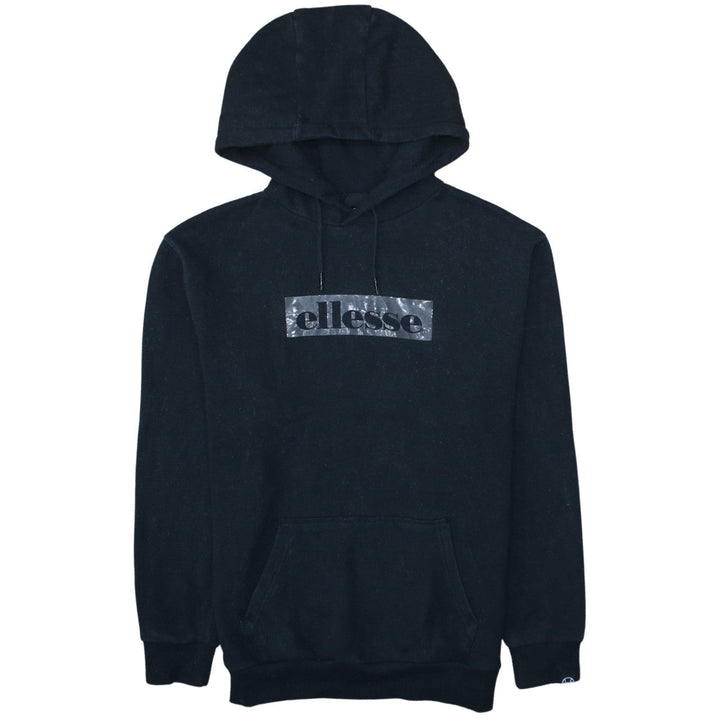 Ellesse Mens Black Pullover Hoodie Small Logo Fleece Sweatshirt