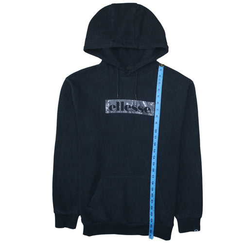 Ellesse Mens Black Pullover Hoodie Small Logo Fleece Sweatshirt