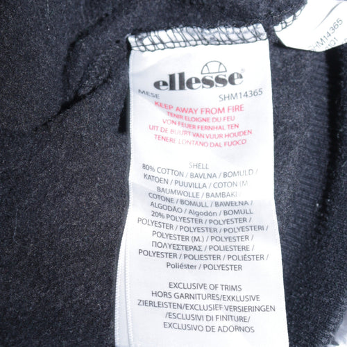 Ellesse Mens Black Pullover Hoodie Small Logo Fleece Sweatshirt