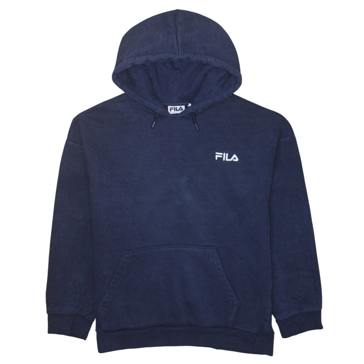 Fila Women Navy Blue Pullover Hoodie Size L 14 Cotton Blend