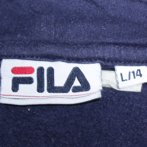 Fila Women Navy Blue Pullover Hoodie Size L 14 Cotton Blend