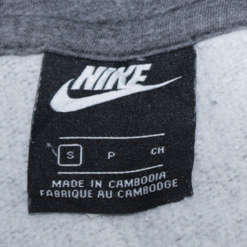 Nike Men's Grey Pullover Hoodie Small Fleece Regular Fit