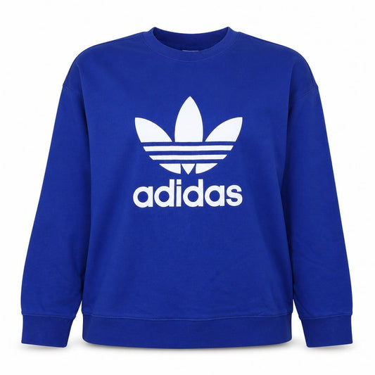 Front view of Adidas Women Blue XL Sweatshirt Pullover Crew Neck Logo Graphic