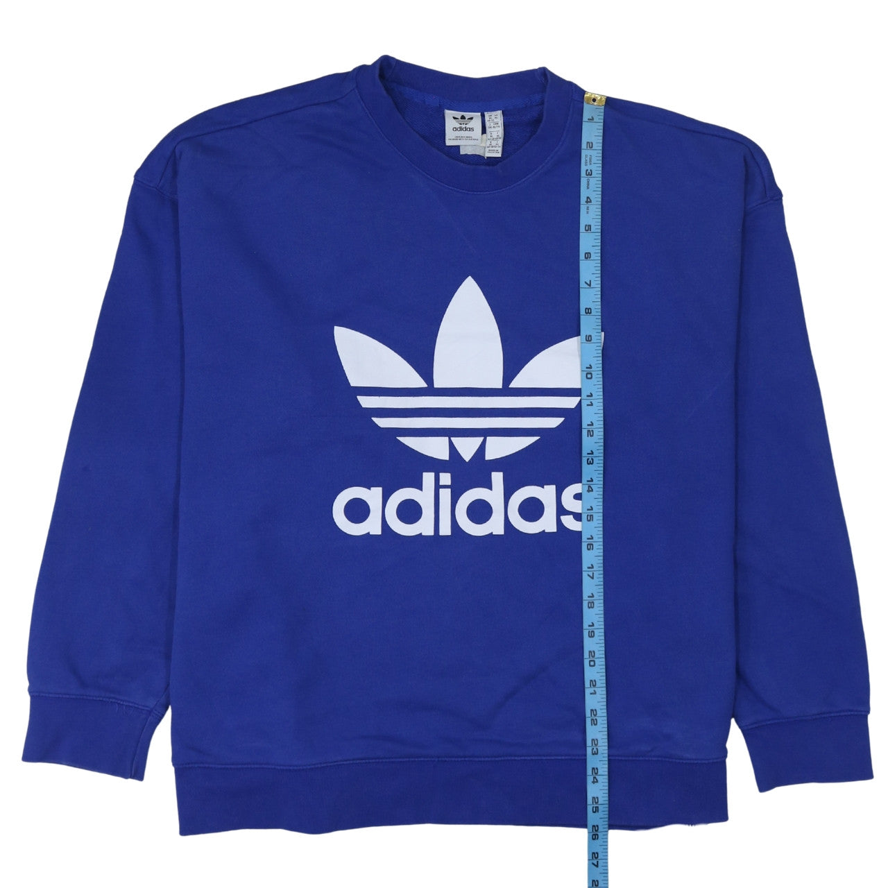 Adidas Women Blue XL Sweatshirt Pullover Crew Neck Logo Graphic