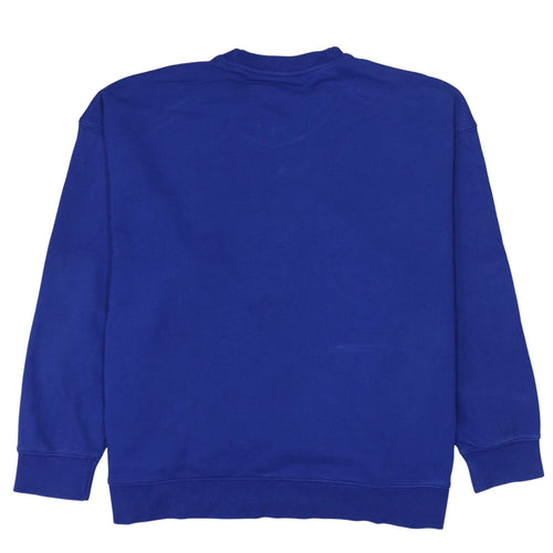 Adidas Women Blue XL Sweatshirt Pullover Crew Neck Logo Graphic