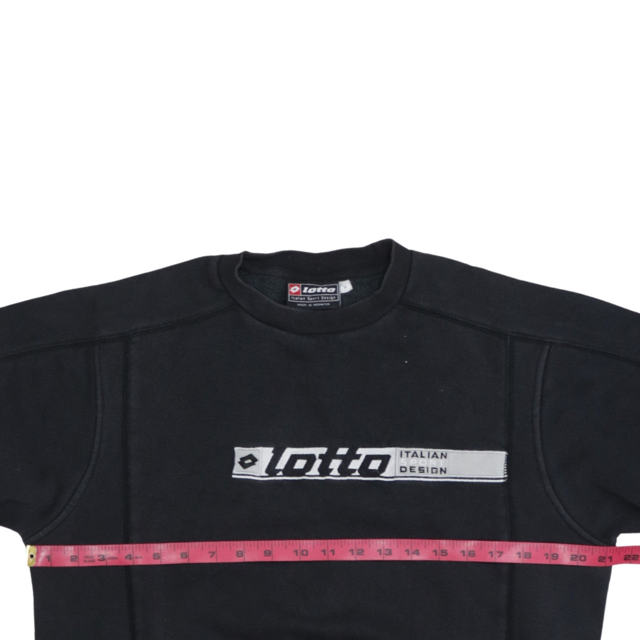 Lotto Mens Black Logo Pullover Sweatshirt Size M Italian Design