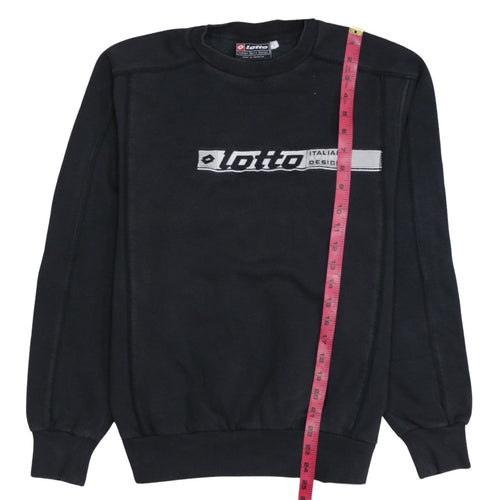 Lotto Mens Black Logo Pullover Sweatshirt Size M Italian Design