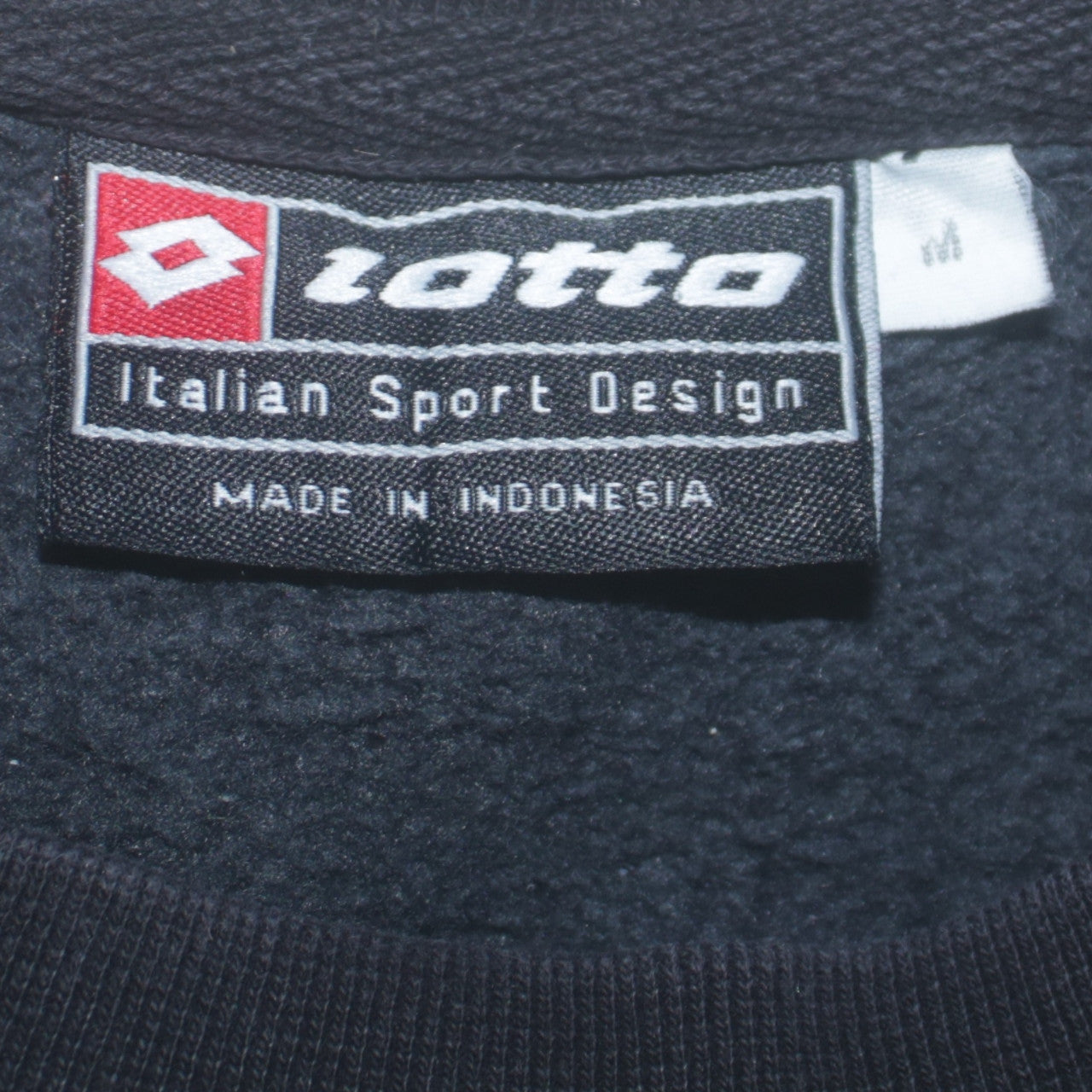Lotto Mens Black Logo Pullover Sweatshirt Size M Italian Design