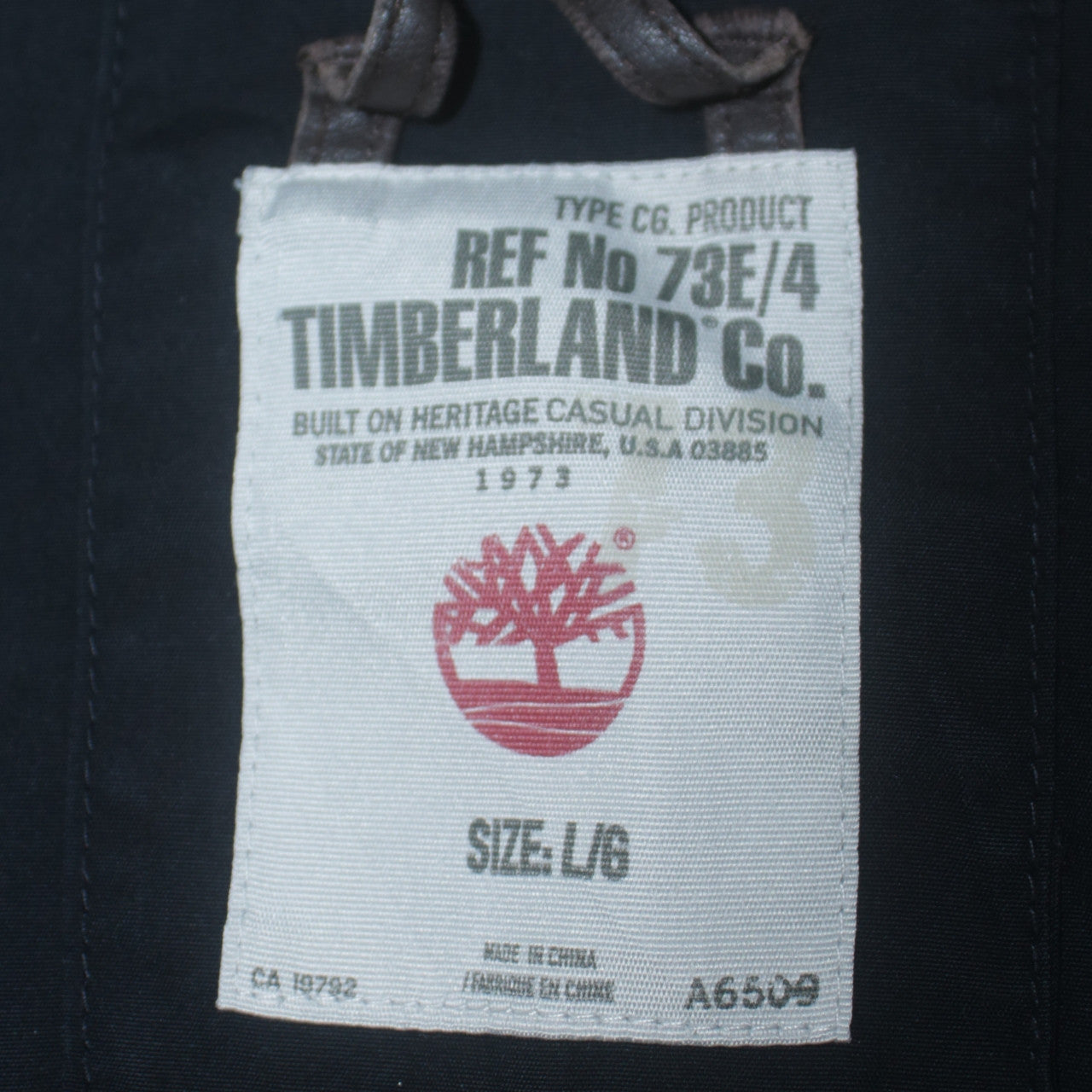 Timberland Men’s Black Biker Jacket L Canvas Full Zip Outdoor Style