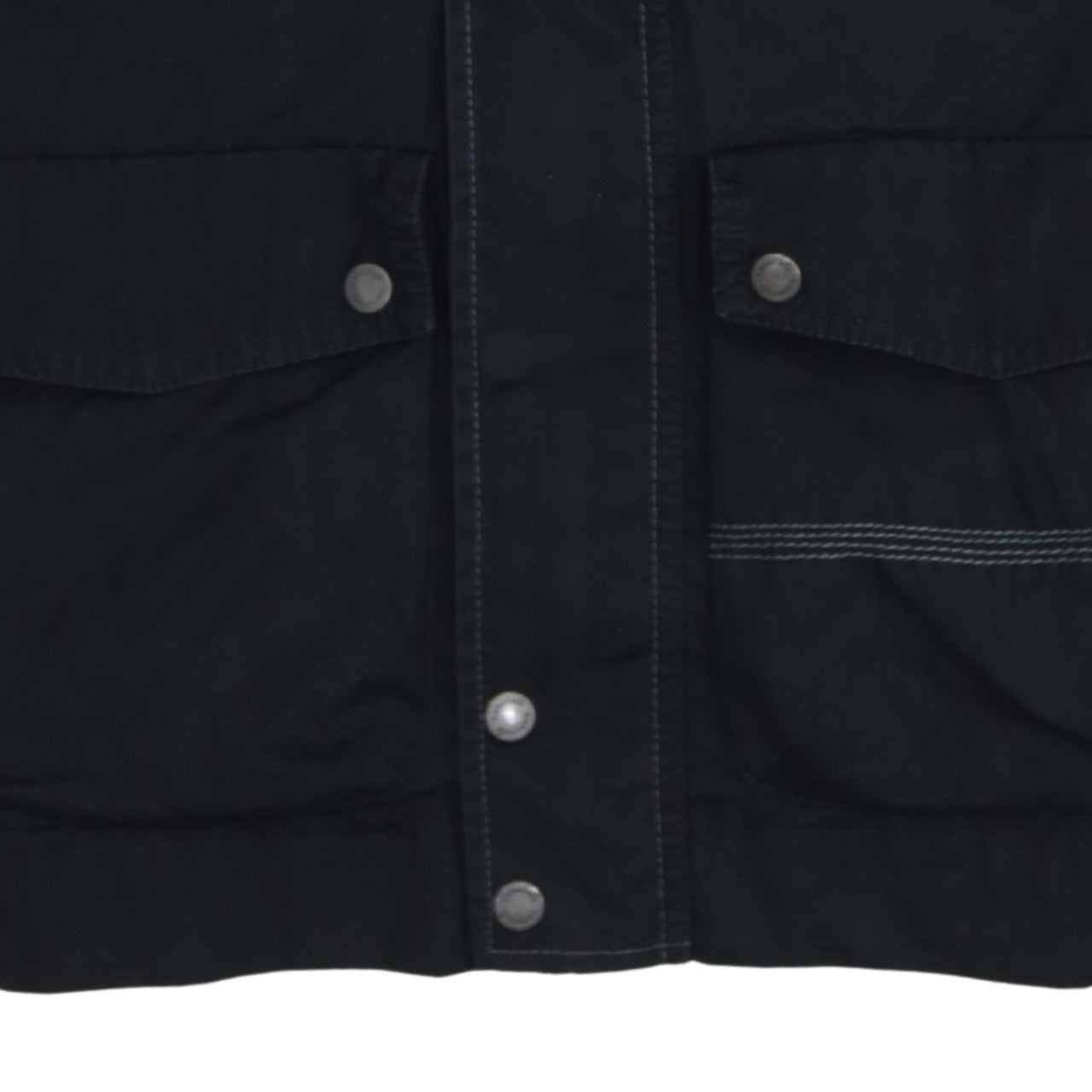 Timberland Men’s Black Biker Jacket L Canvas Full Zip Outdoor Style