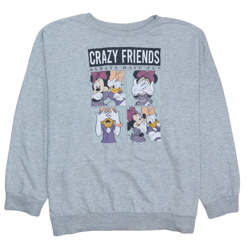 Disney Womens Grey Minnie & Daisy Crazy Friends Sweatshirt XL