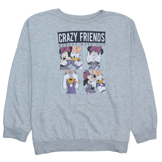 Disney Womens Grey Minnie & Daisy Crazy Friends Sweatshirt XL