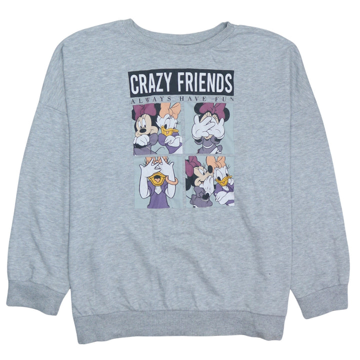 Disney Womens Grey Minnie & Daisy Crazy Friends Sweatshirt XL