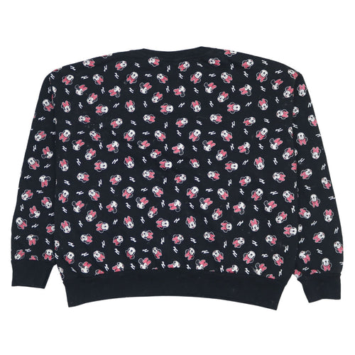 Disney Women Black Minnie Mouse Print Sweatshirt XL