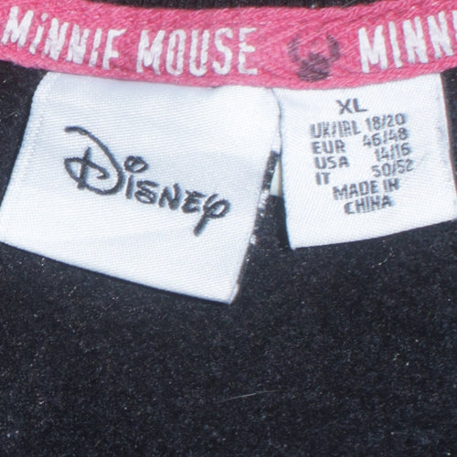 Disney Women Black Minnie Mouse Print Sweatshirt XL