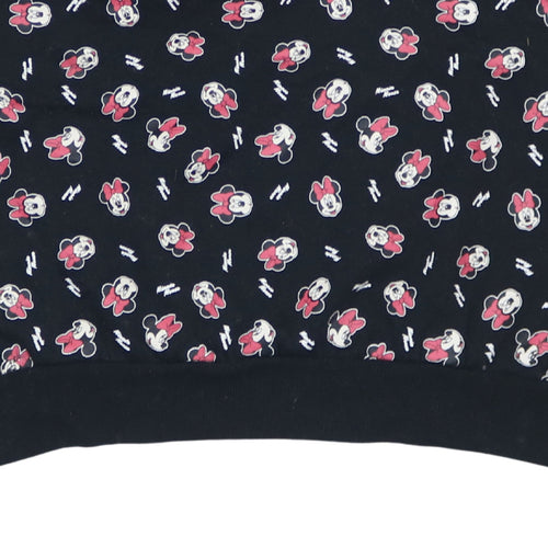 Disney Women Black Minnie Mouse Print Sweatshirt XL