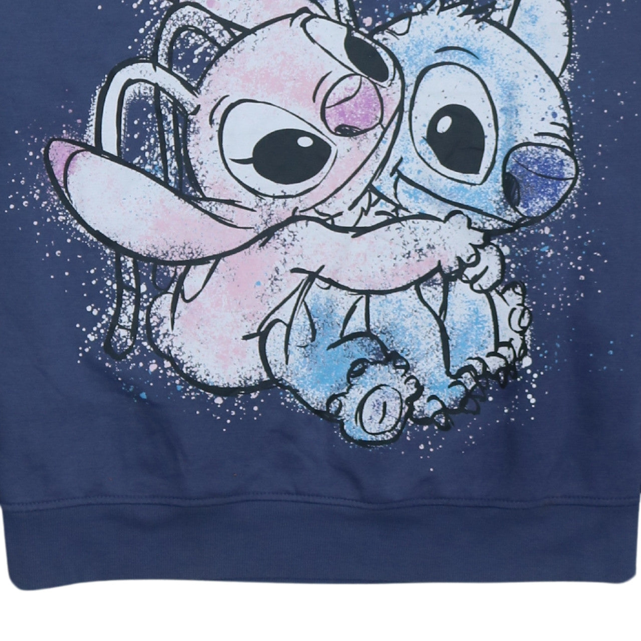 Disney Women’s Blue Stitch Sweatshirt Medium Cute Graphic Pullover