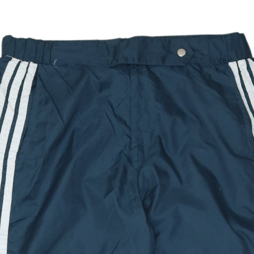 Adidas Men's Blue Windbreaker Track Pants M Retro 3 Stripe