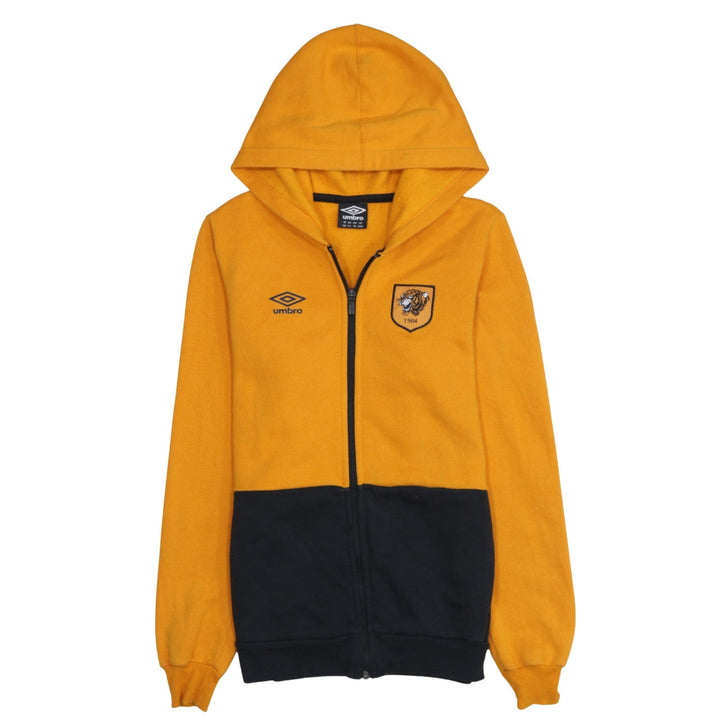 Umbro Boys Gold & Black Full Zip Hoodie Size 158 Football Club Logo