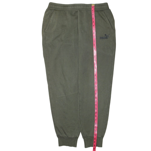 Puma Men’s Green XL Jogger Sweatpants Fleece Cuffed Tapered