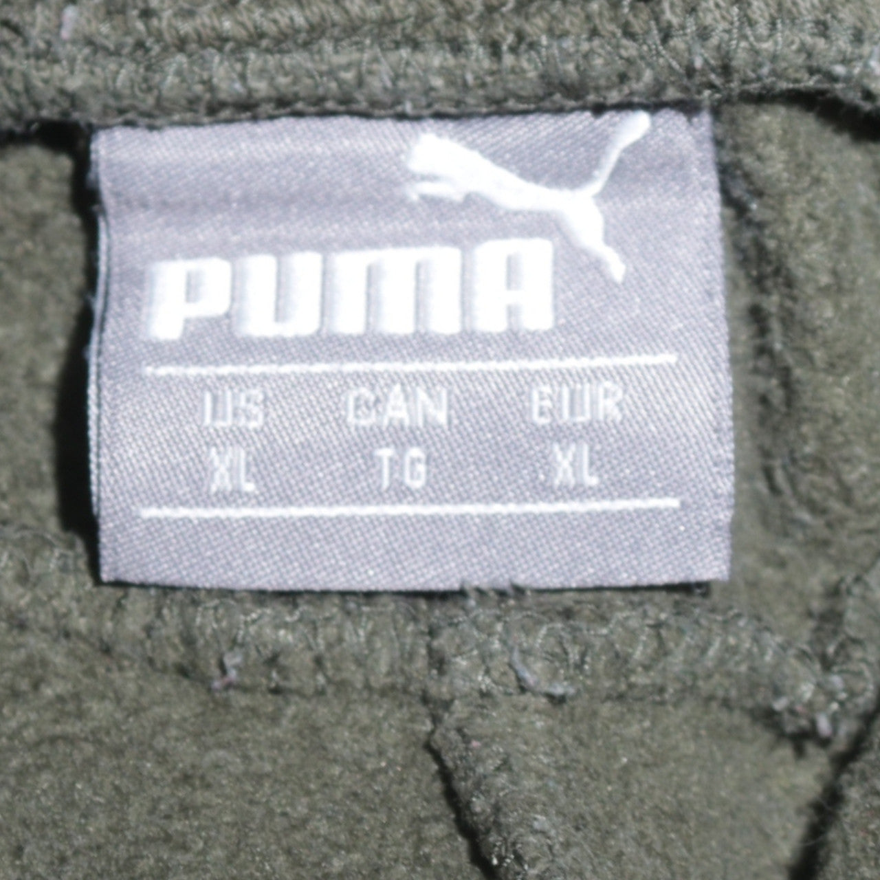 Puma Men’s Green XL Jogger Sweatpants Fleece Cuffed Tapered