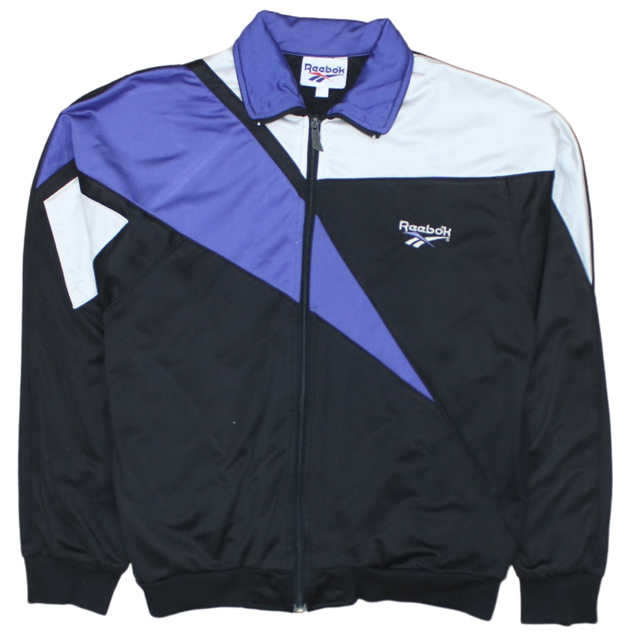 Reebok Men’s Black Purple 90s Retro Track Jacket Size L