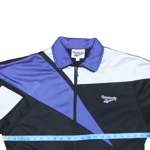 Reebok Men’s Black Purple 90s Retro Track Jacket Size L