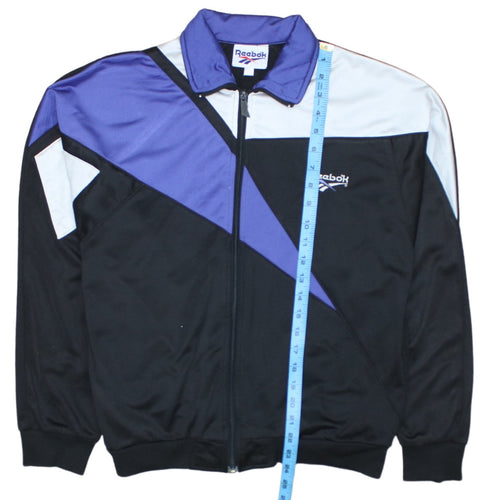 Reebok Men’s Black Purple 90s Retro Track Jacket Size L