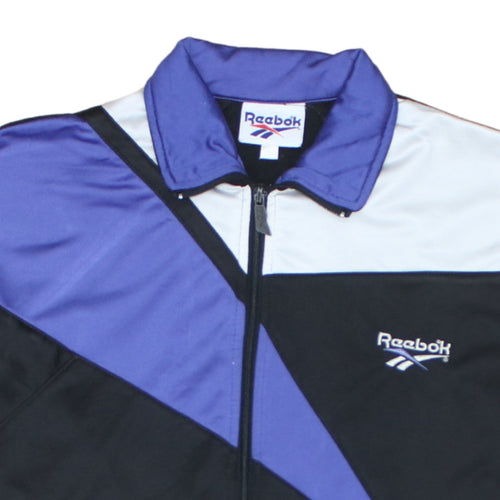 Reebok Men’s Black Purple 90s Retro Track Jacket Size L