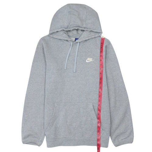 Nike Men's Grey Pullover Hoodie Small Fleece Logo Sweatshirt