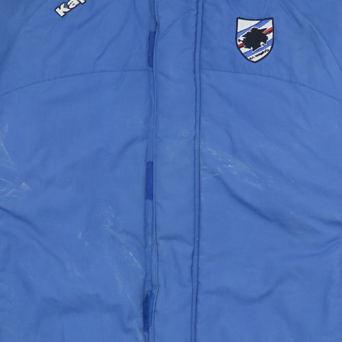 Kappa Boys Blue Hooded Puffer Jacket 152cm Winter Football Coat