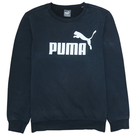 Puma Men's Black Crew Neck Graphic Logo Sweatshirt Size S