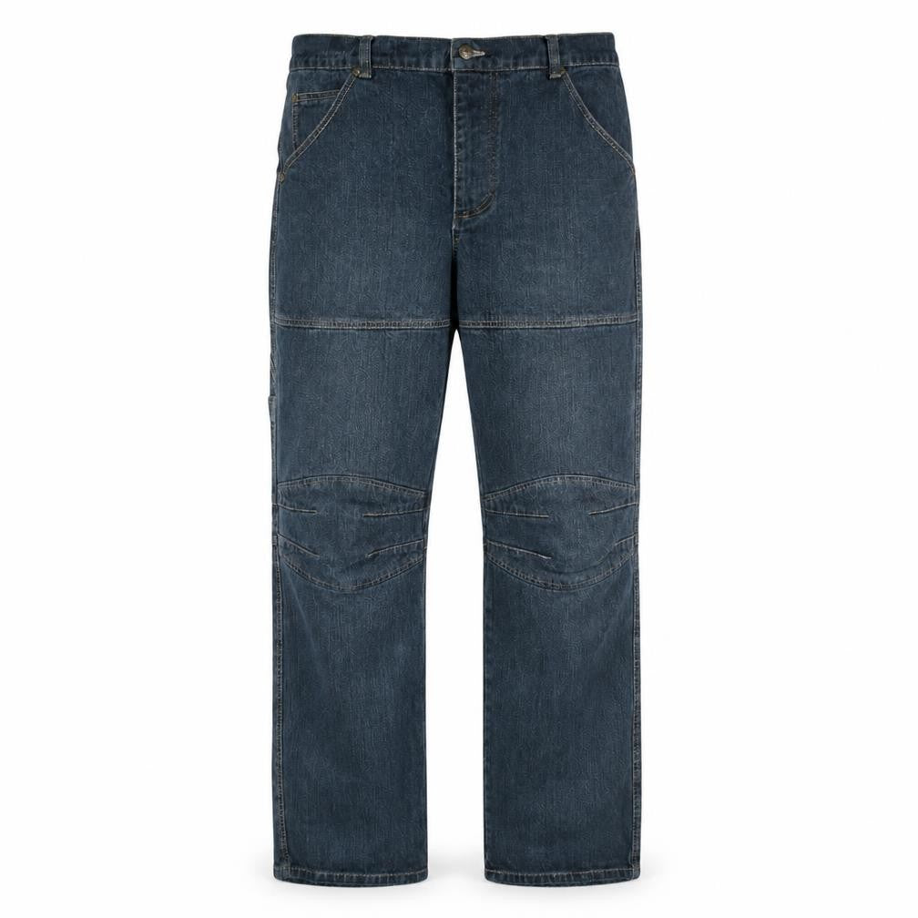 Front view of Krahe Workwear Men's Blue Straight Denim Jeans, size 52, Regular