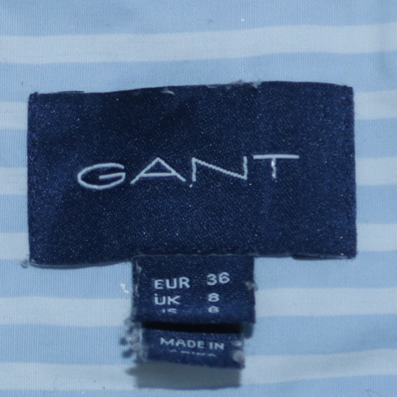 GANT Women’s Blue Striped Button-Up Cotton Shirt UK 8
