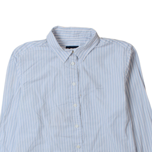GANT Women’s Blue Striped Button-Up Cotton Shirt UK 8