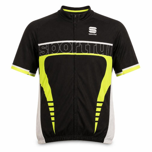 Sportful Men's Black Cycling Jersey L Short Sleeve Full Zip Top