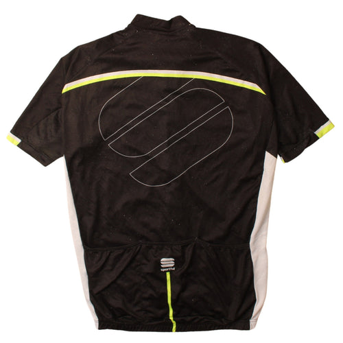 Sportful Men's Black Cycling Jersey L Short Sleeve Full Zip Top