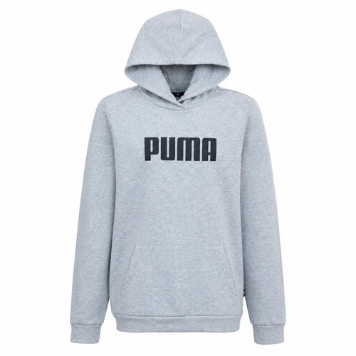 Puma Boys Grey Pullover Hoodie XL 15-16 Years Logo Print Cotton Blend