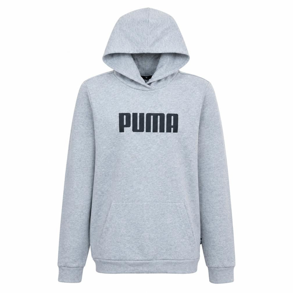 Puma Boys Grey Pullover Hoodie XL 15-16 Years Logo Print Cotton Blend